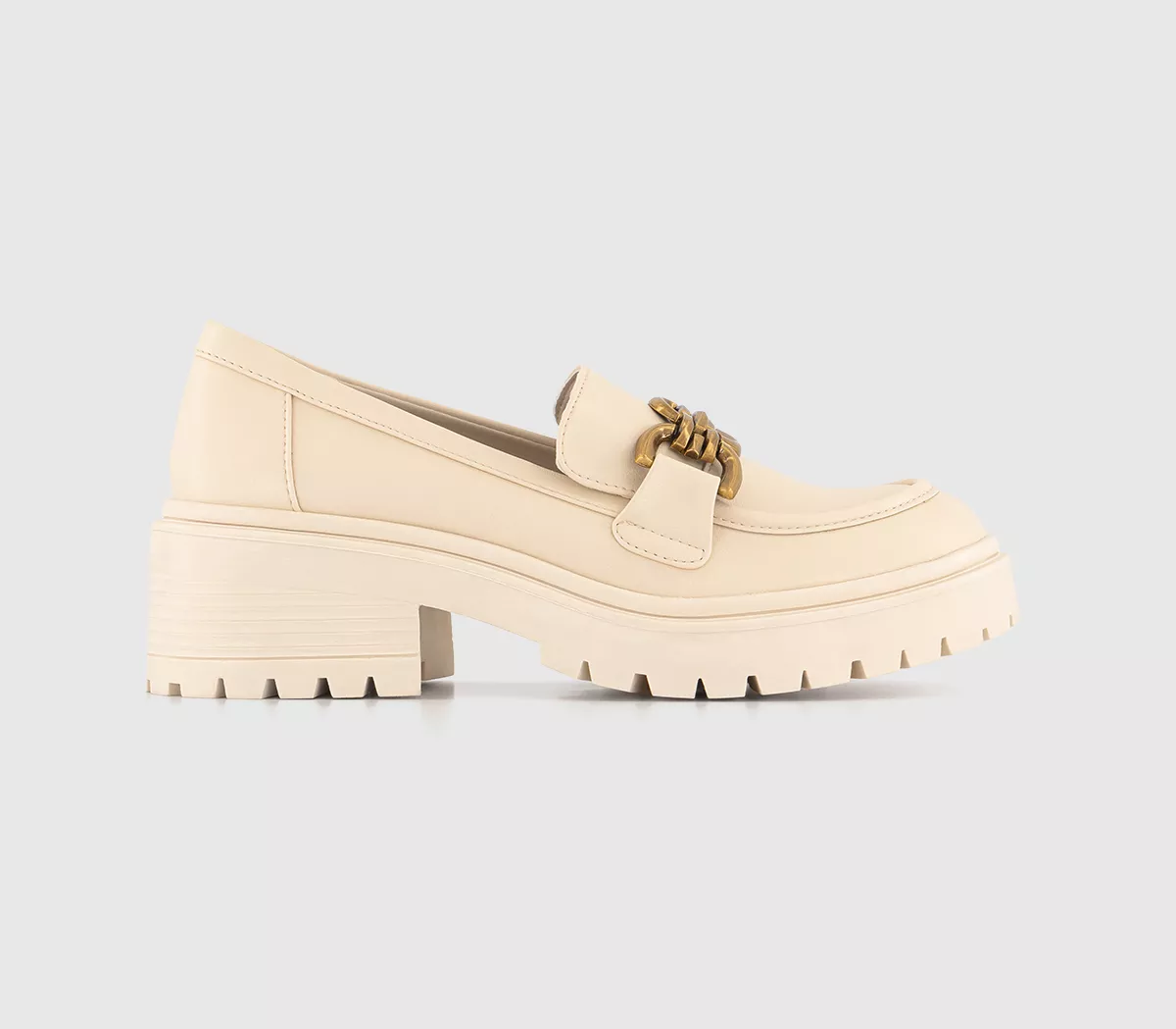 OFFICE Finding Metal Trim Chunky Loafers Off White