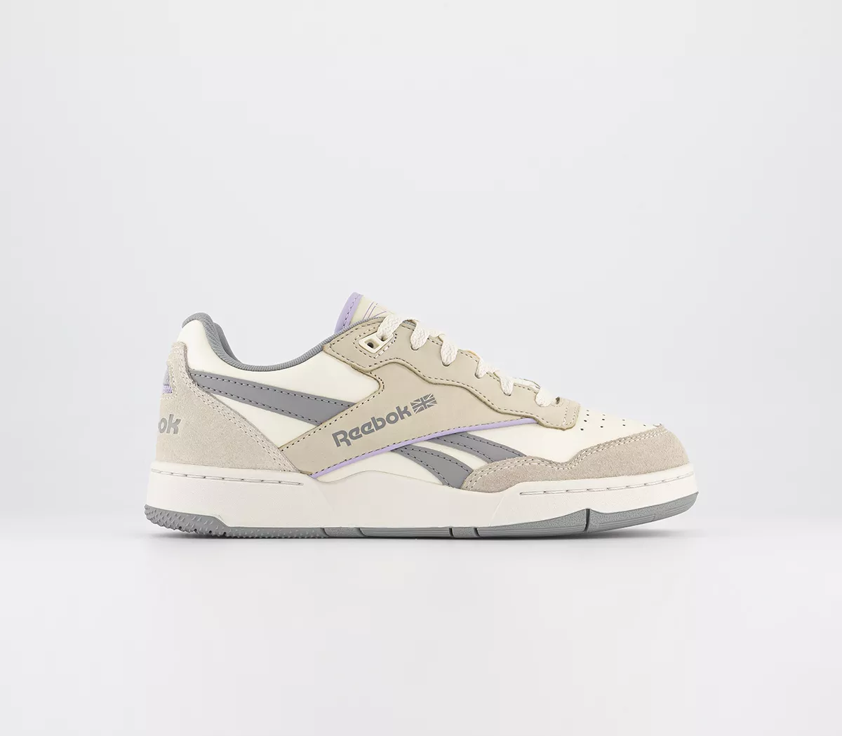 Reebok Bb 4000 II Trainers  Classic White Pure Grey Purple Oasis