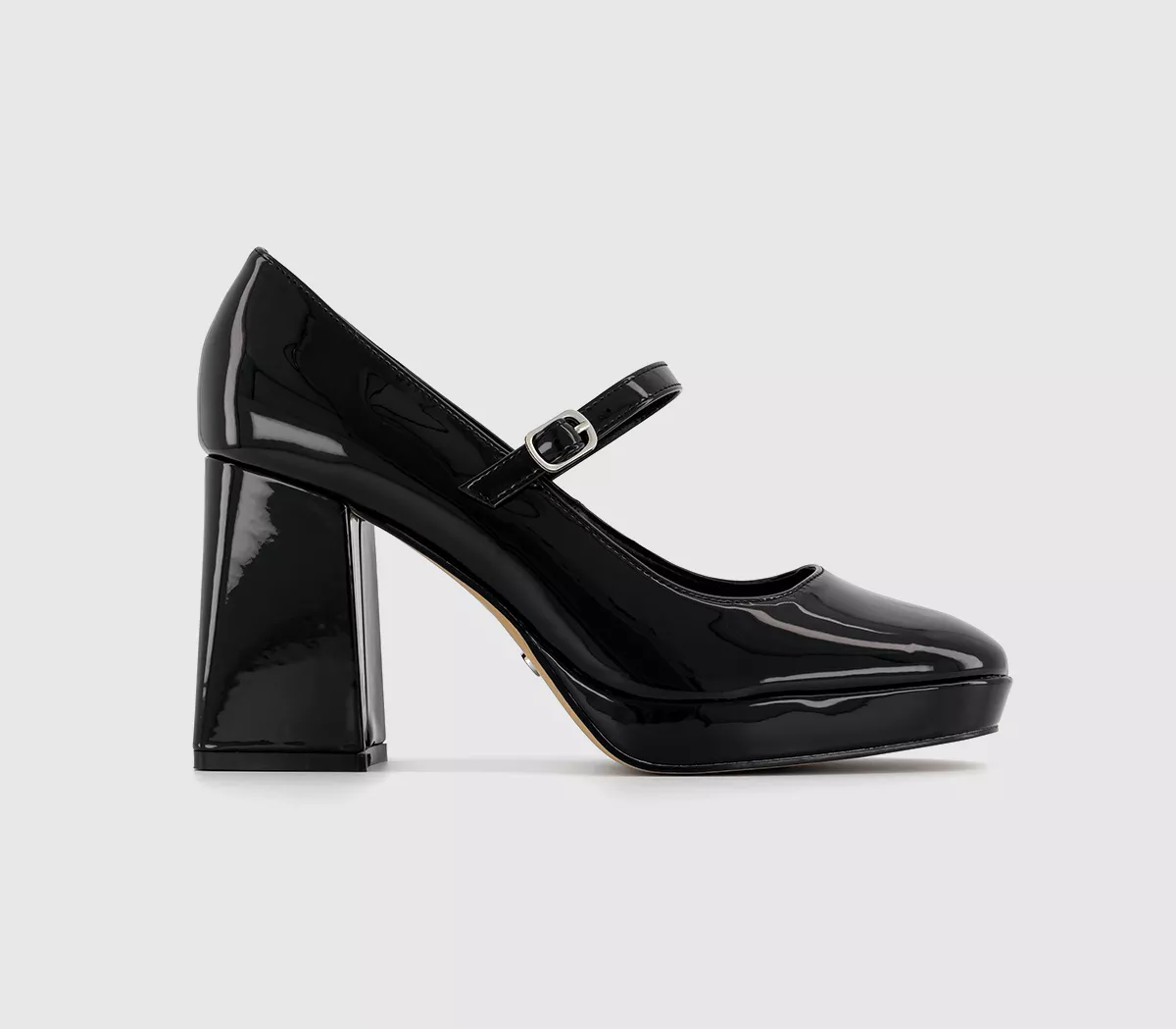 OFFICE Hazy Closed Toe Mary Jane Platforms Black Patent
