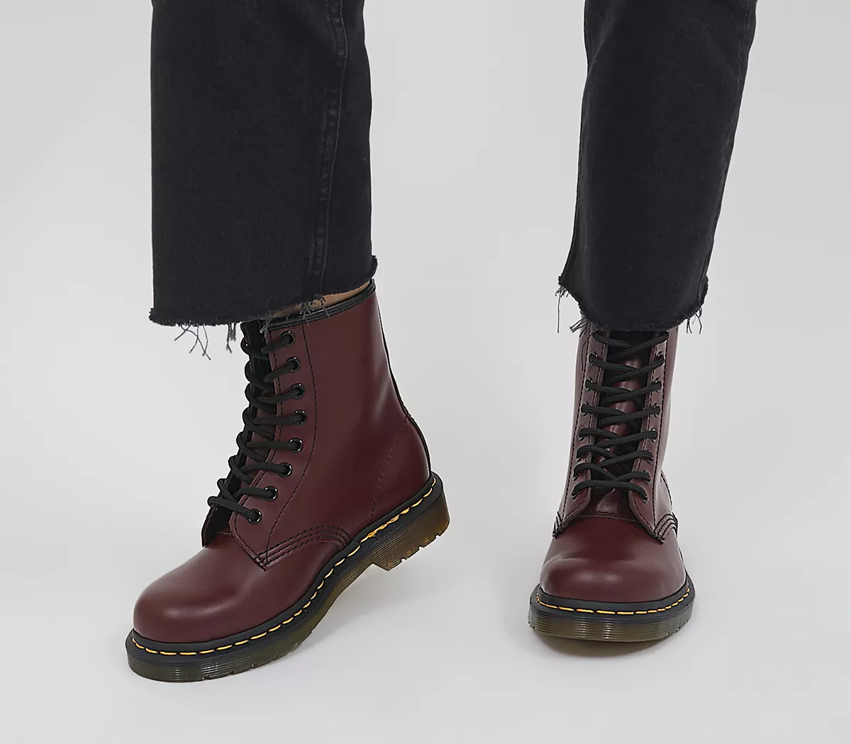 Dr. Martens 8 Eyelet Lace Up Boots Cherry Red