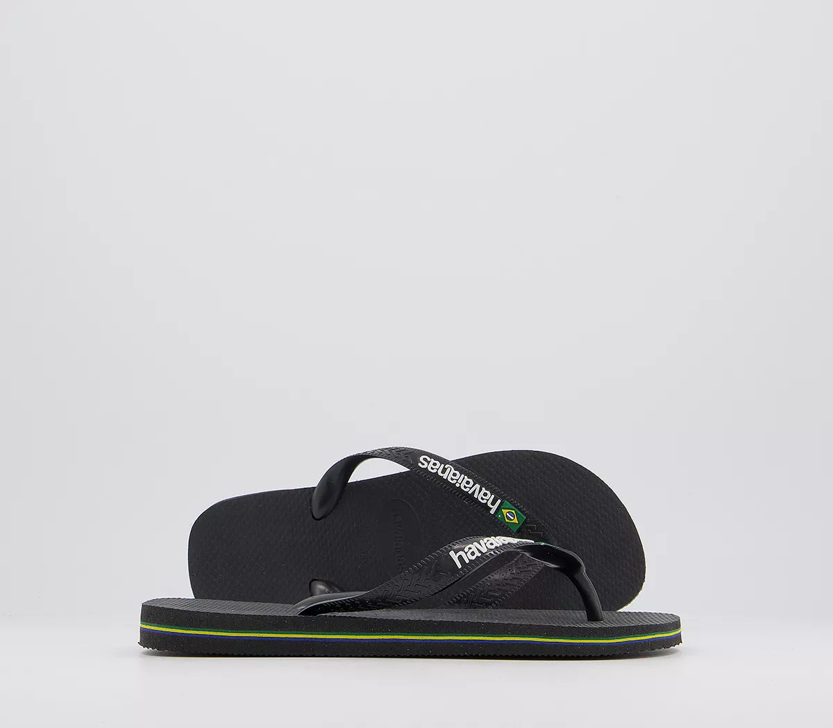 Havaianas Brasil Logo Flip Flops F Black