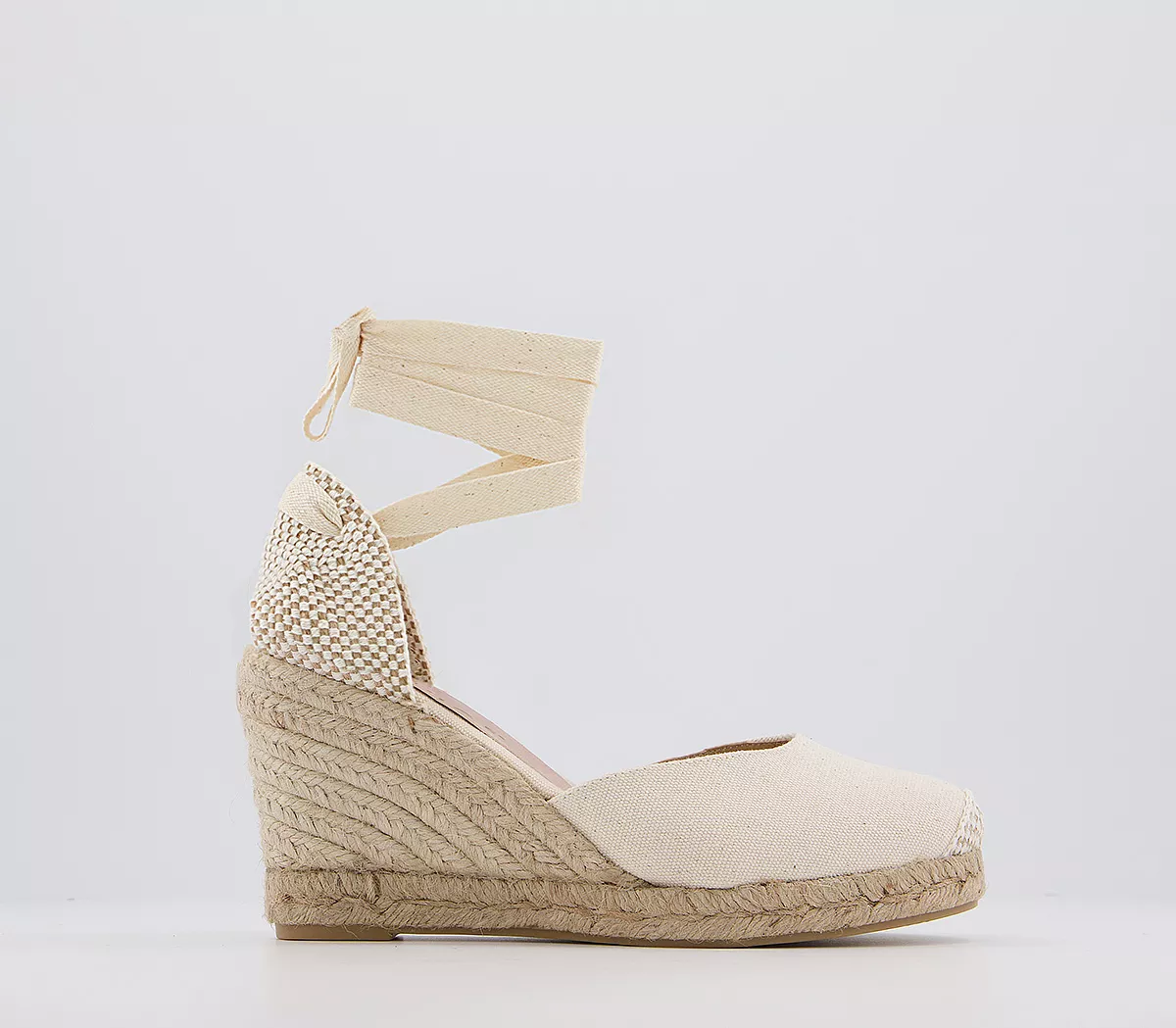 OFFICE Marmalade Wide Fit Espadrille Wedges Cream Canvas