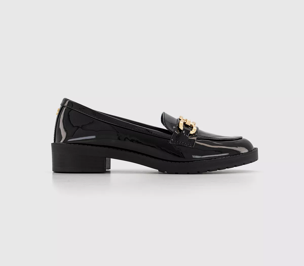 OFFICE Forget Me Not Metal Trim Loafers Black Patent