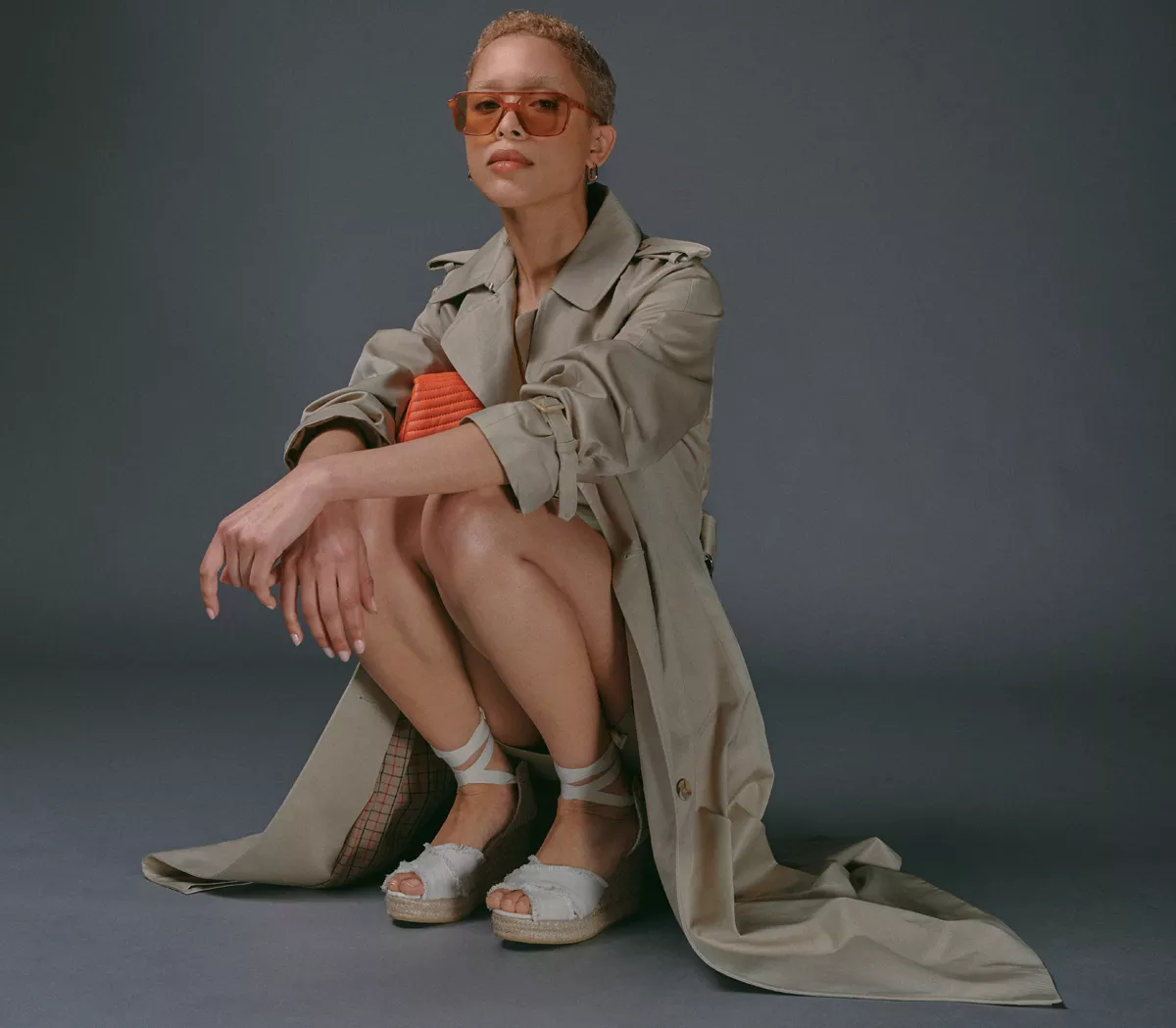 Gaimo for OFFICE Astra Ankle Tie Wedges Natural