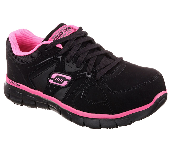 Skechers Women Work: Synergy - Sandlot Alloy Toe Black/Pink