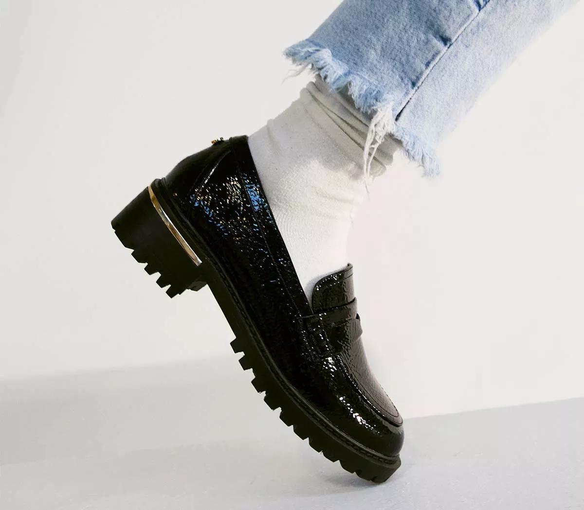 OFFICE Feel Good Heel Clip Penny Loafers Black