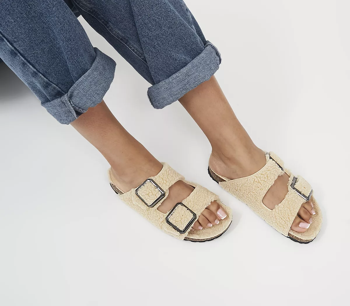 OFFICE Skimming Footbed Sandals Cream