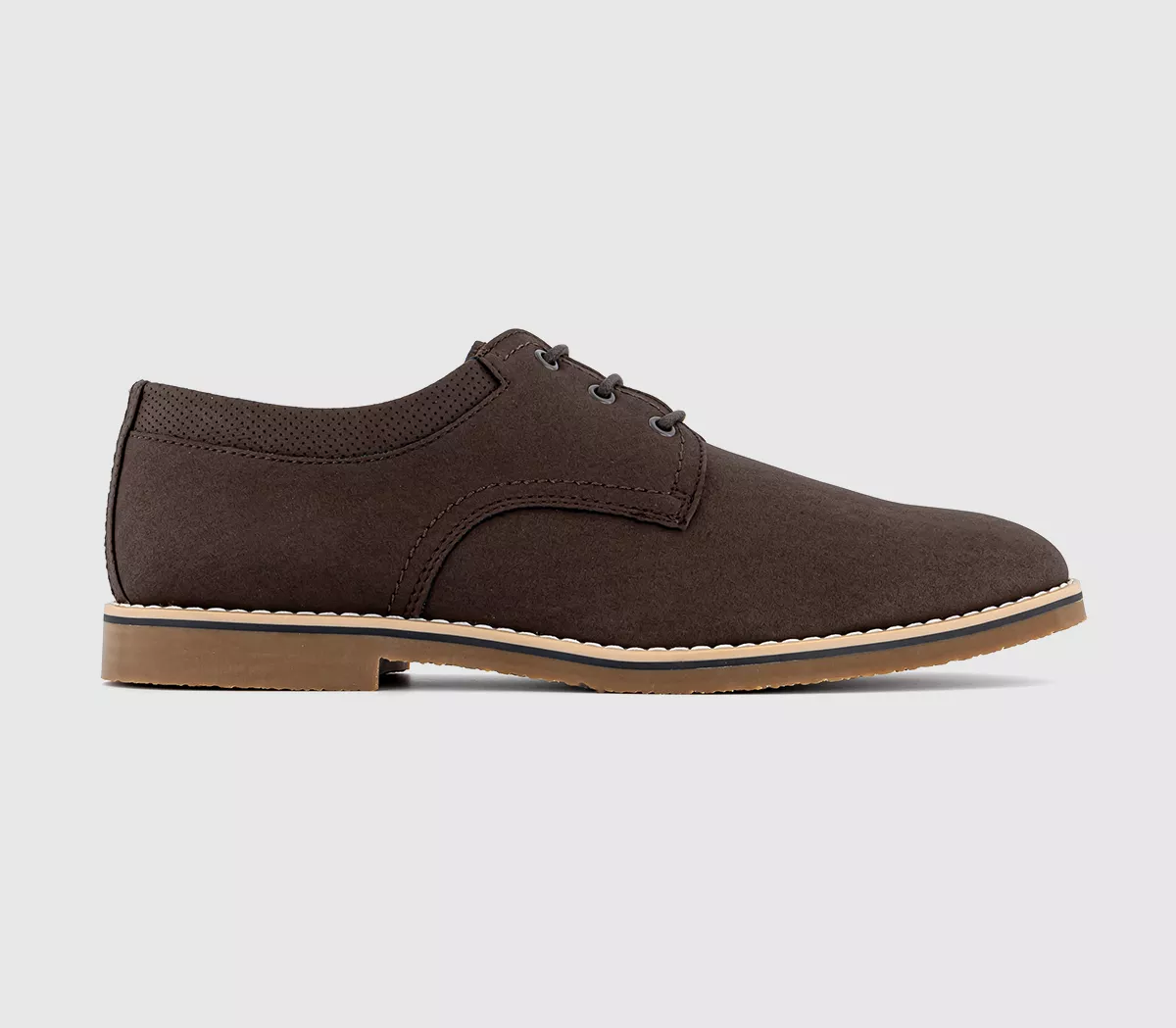 OFFICE Chaldon Perf Collar Derby Shoes Brown