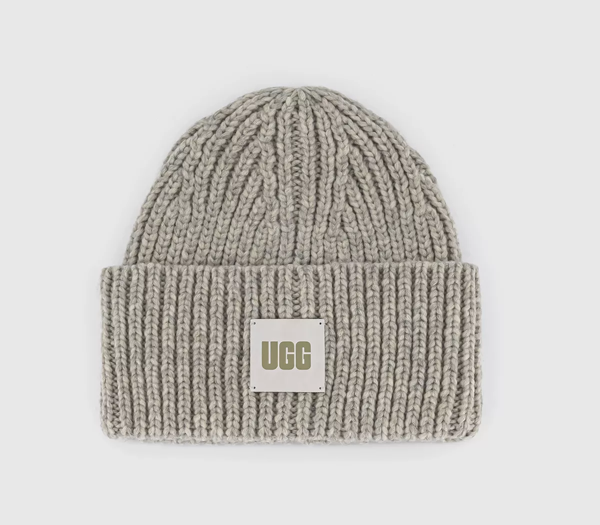 UGG Rib Knit Beanie Hat Light Grey