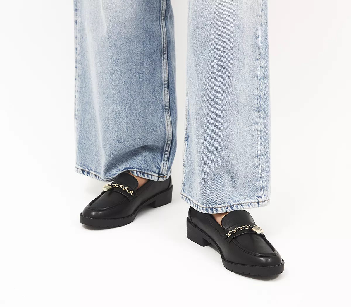 OFFICE Fizz Hardware Penny Loafers Black