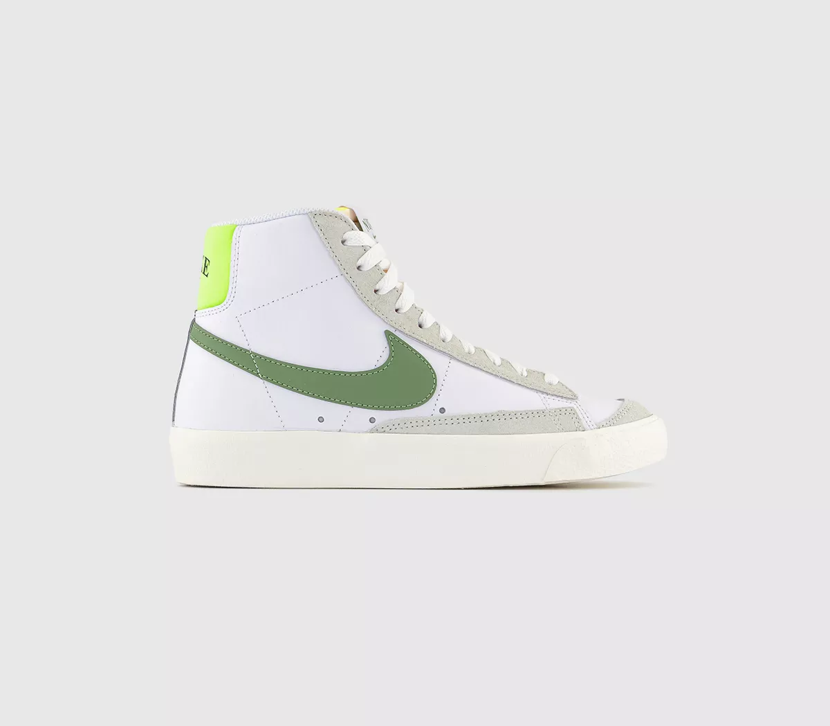 Nike Blazer Mid 77 Trainers White Oil Green Sail Volt