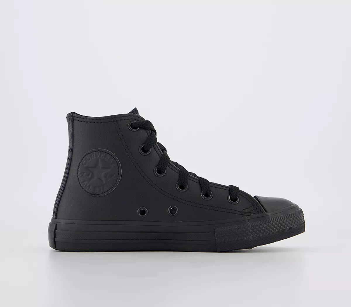 Converse All Star Hi Youth Trainers Black Leather