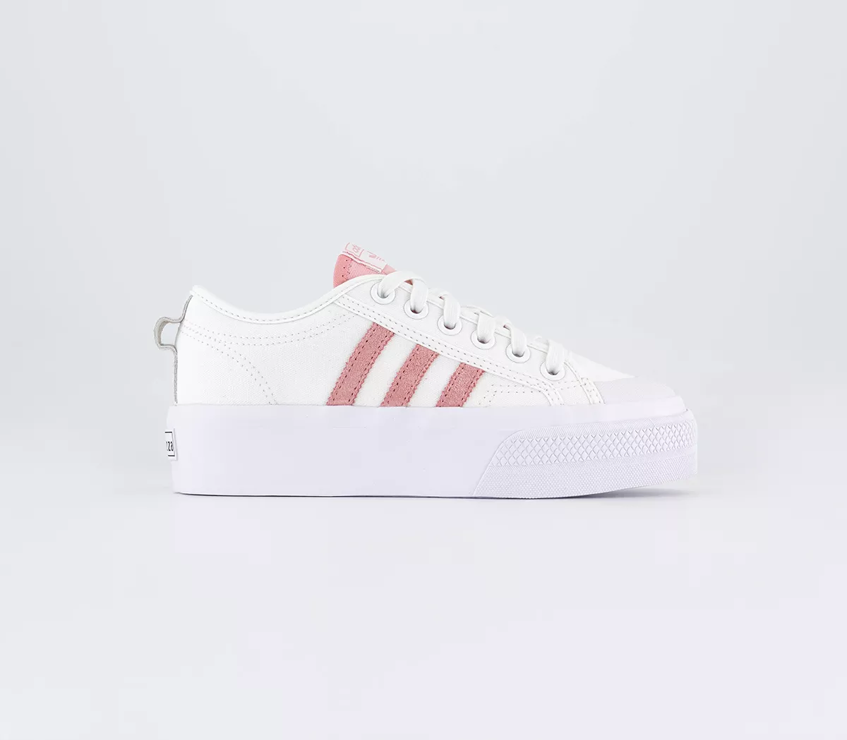 adidas Nizza Platform Trainers  White Clear Pink White