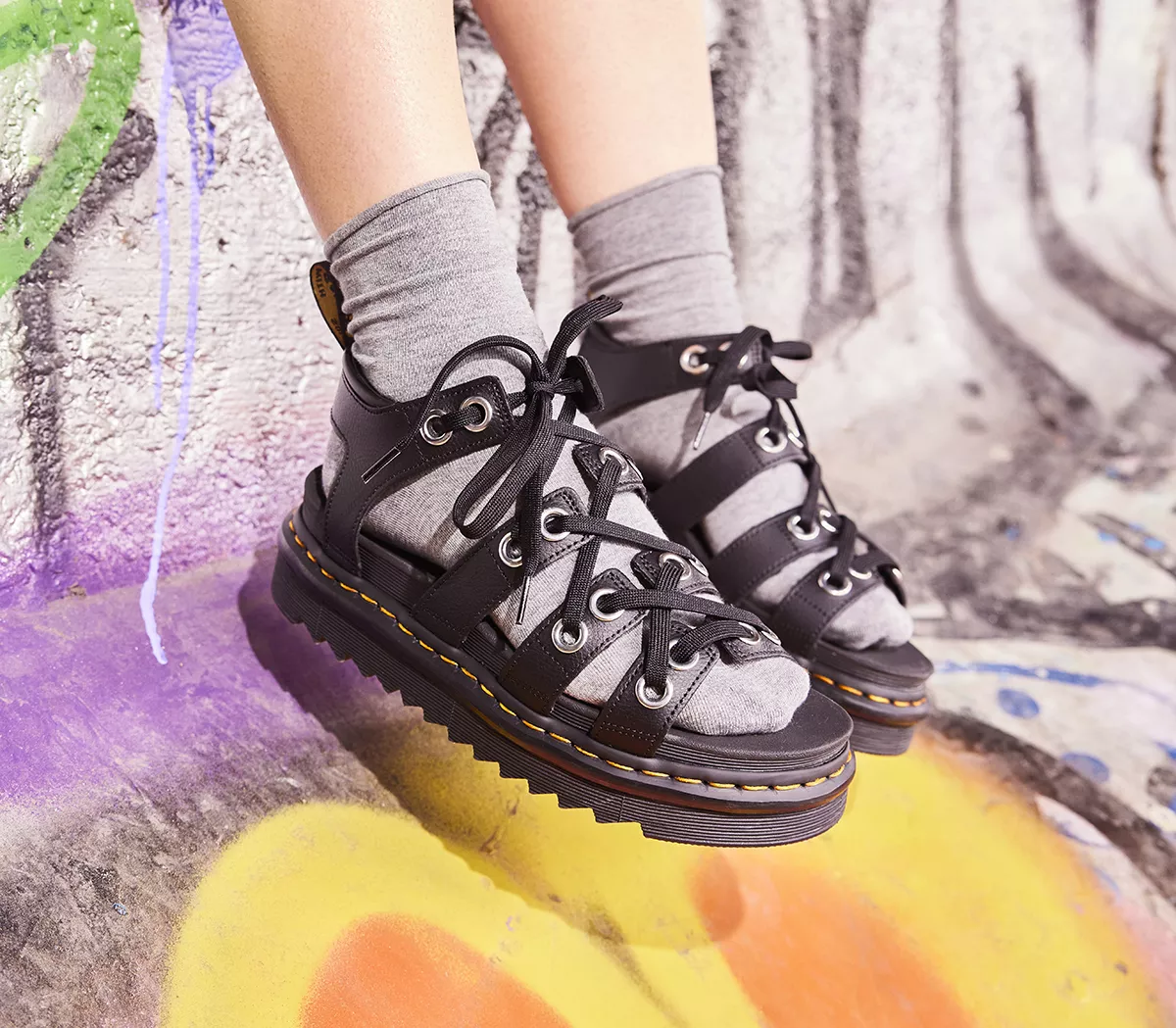Dr. Martens Blaire Hardware Sandals Black Athena