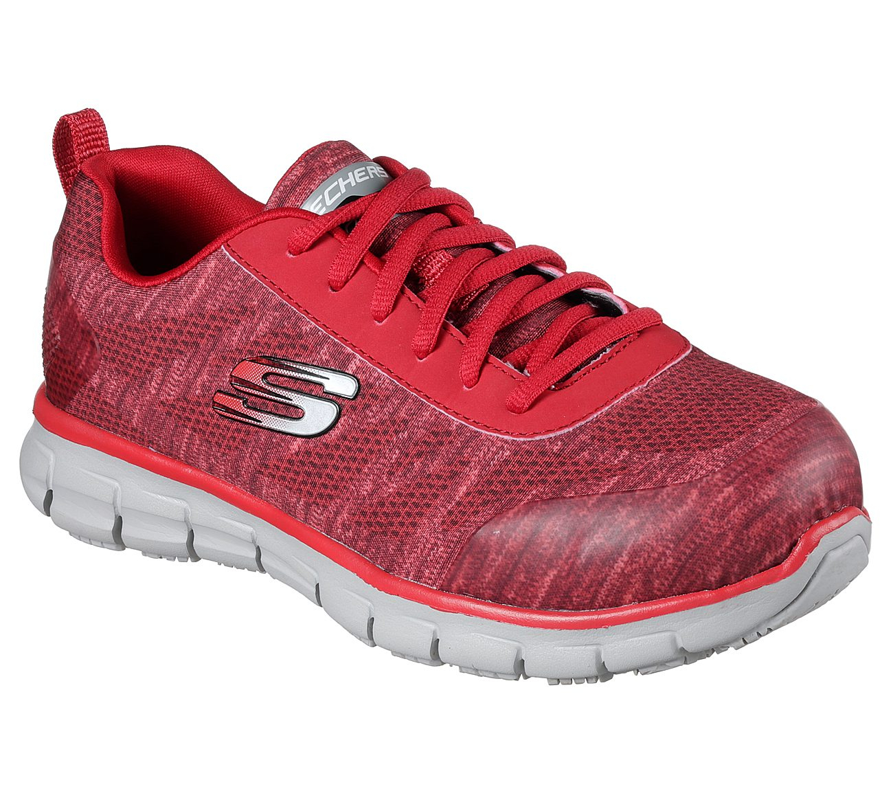 Skechers Women Work Relaxed Fit: Synergy - Arrey Alloy Toe Red/Gray