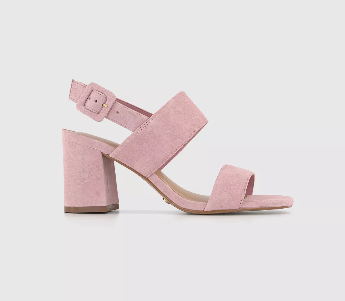 OFFICE Madeline Two Part Block Heels Pink Suede