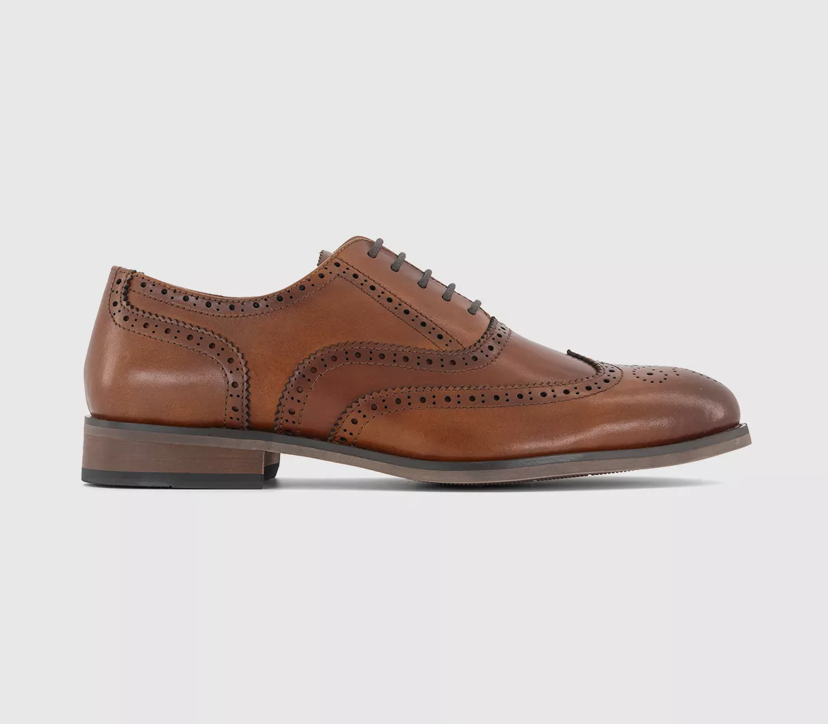 OFFICE Milton Oxford Brogue Shoes Tan Leather