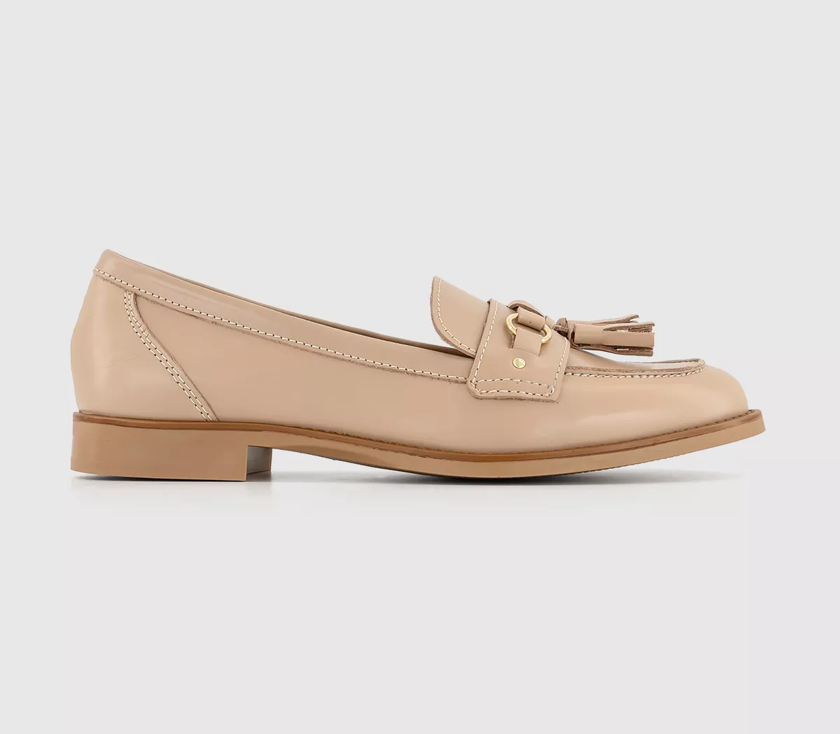 OFFICE Founder Leather Trim Tassel Loafers Blush Leather