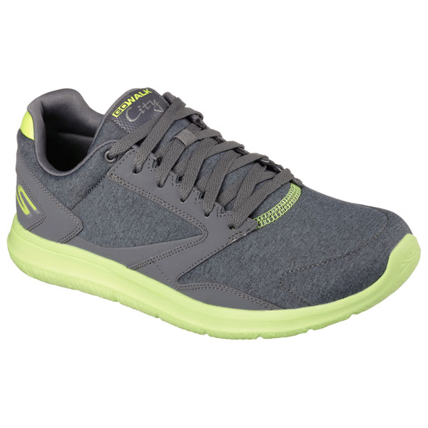Skechers Men Extra Wide Fit (4E) Shoes - Uptown Charcoal/Lime