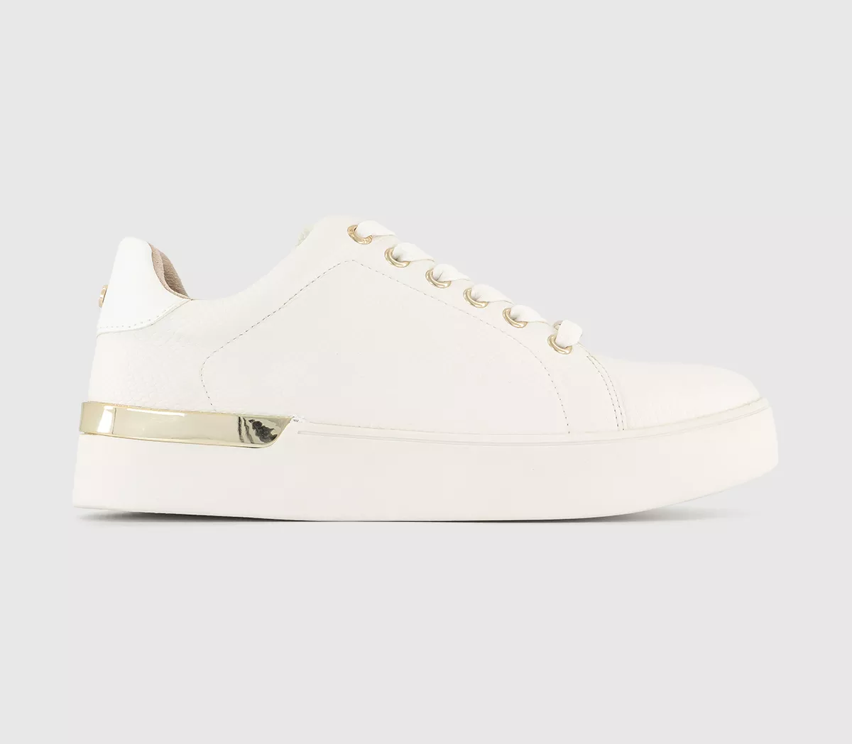 OFFICE Frozen Snake Print Lace Up Trainers White Snake Embellished