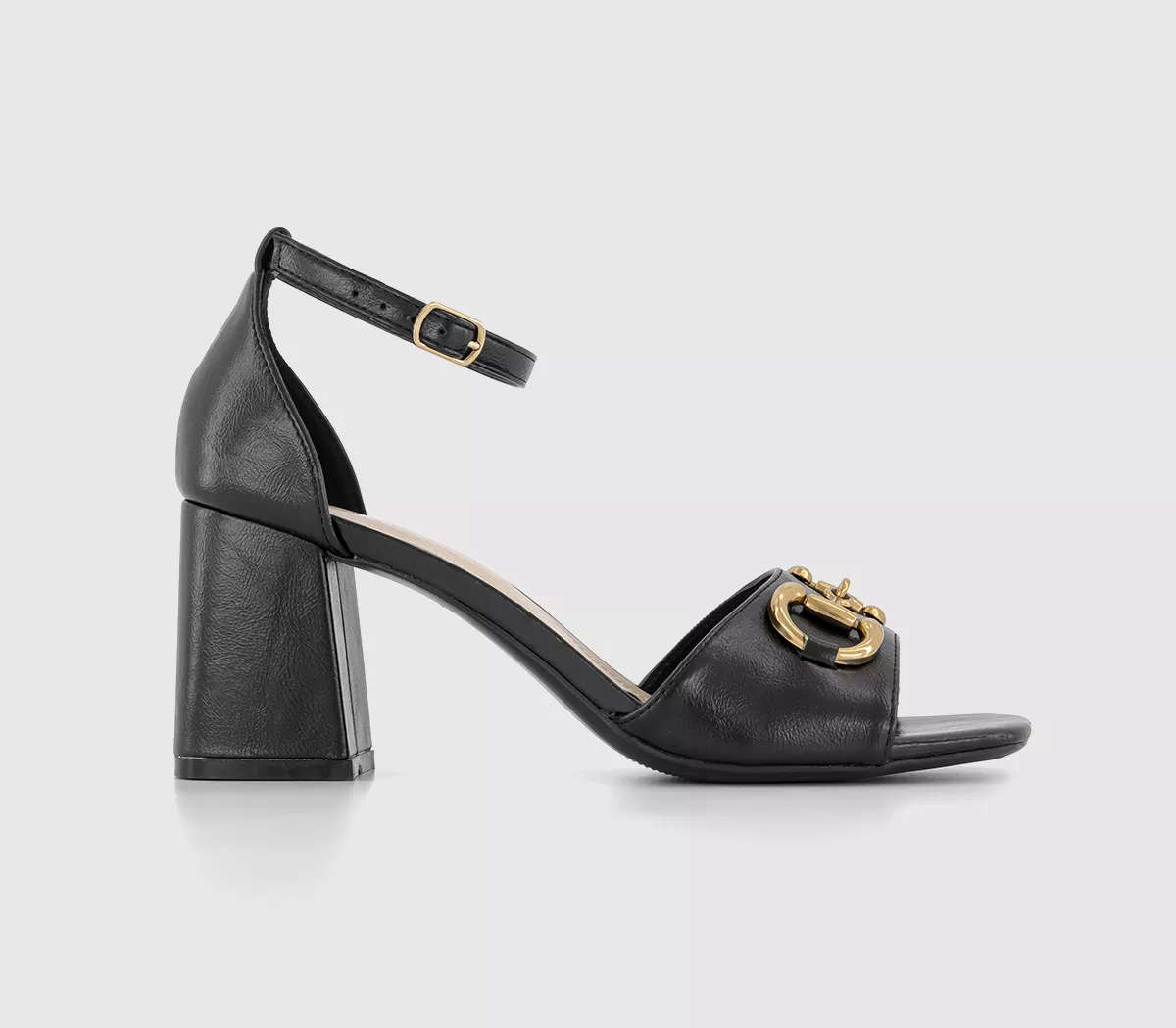 OFFICE Mattea Closed Back Snaffle Two Part Sandals Black