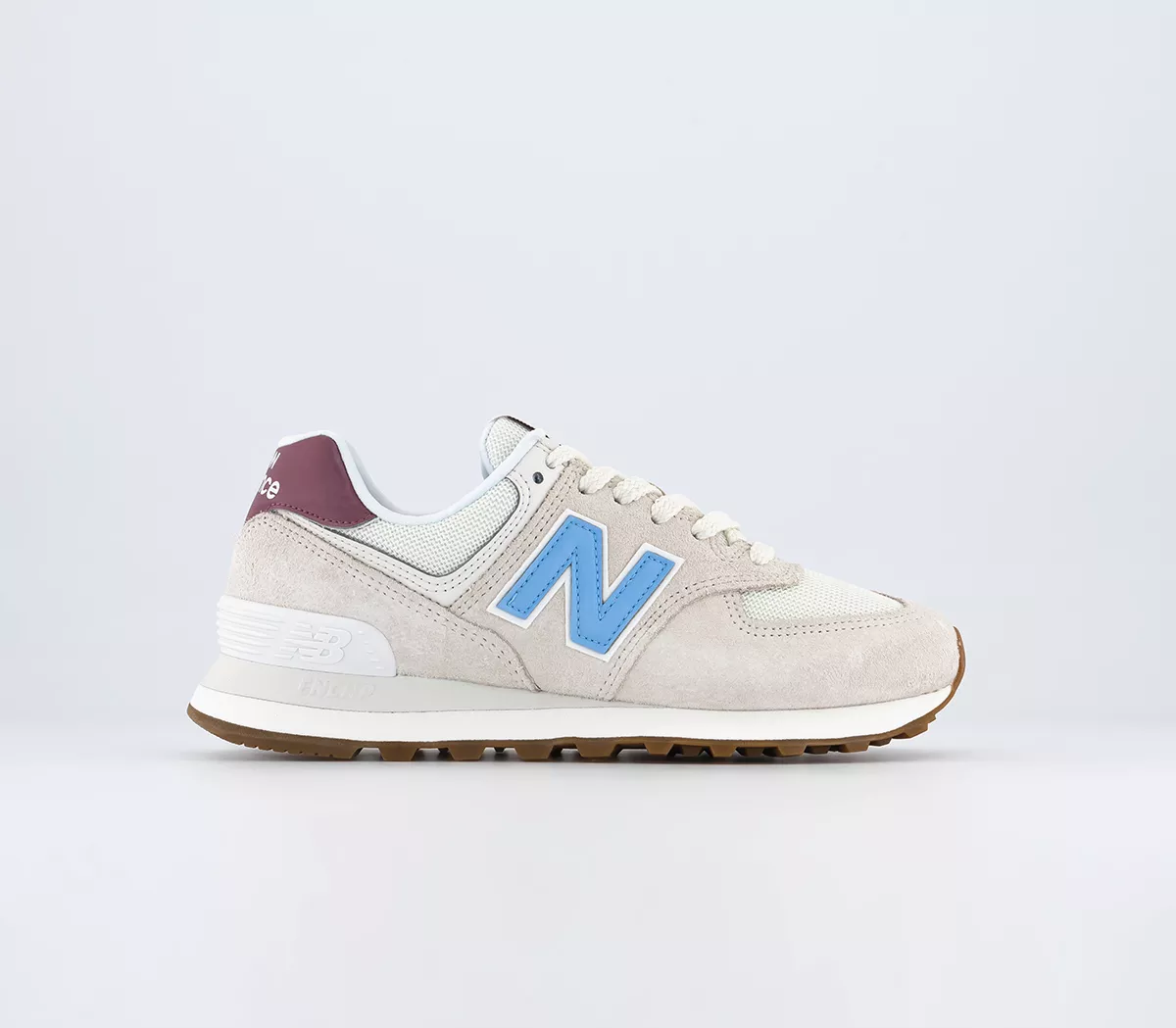 New Balance 574 Trainers  Sea Salt White Blue Burguny