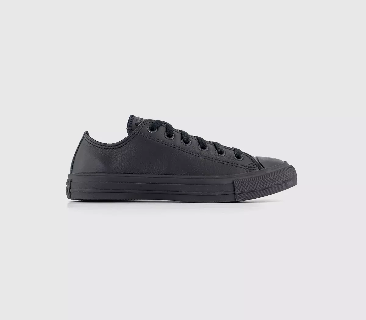 Converse All Star Low Leather Trainers Black Mono Leather