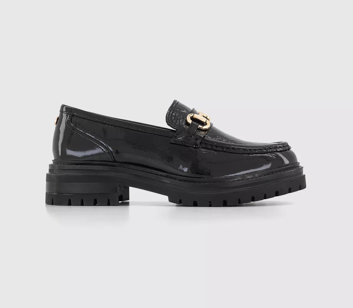 OFFICE Franks Chunky Snaffle Leather Loafers Black Patent Leather