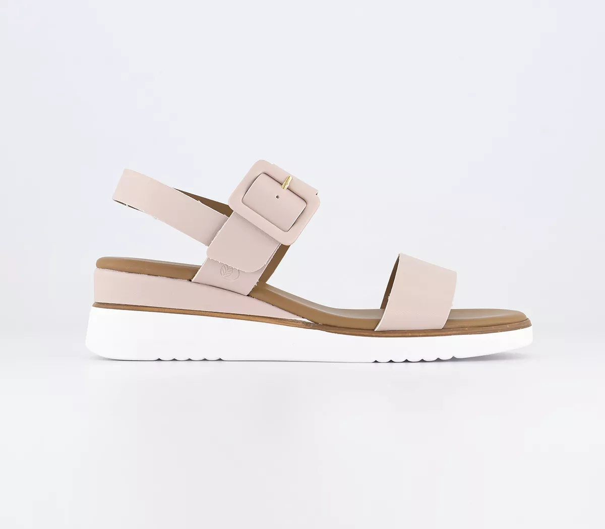 EARTHADDICT Sunfish Double Strap Buckle Wedges Blush