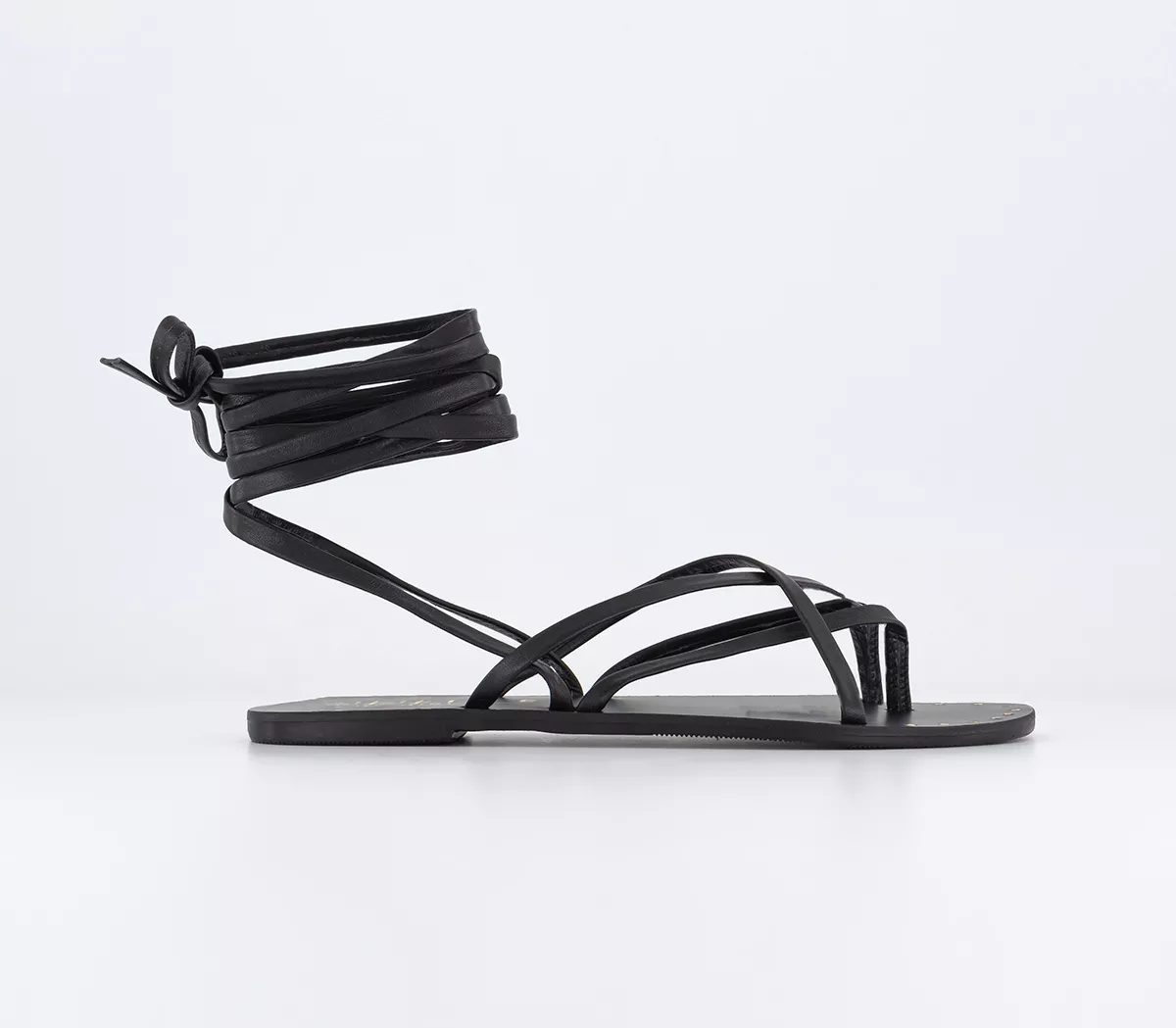 OFFICE Spartacus Strappy Gladiator Sandals Black Leather