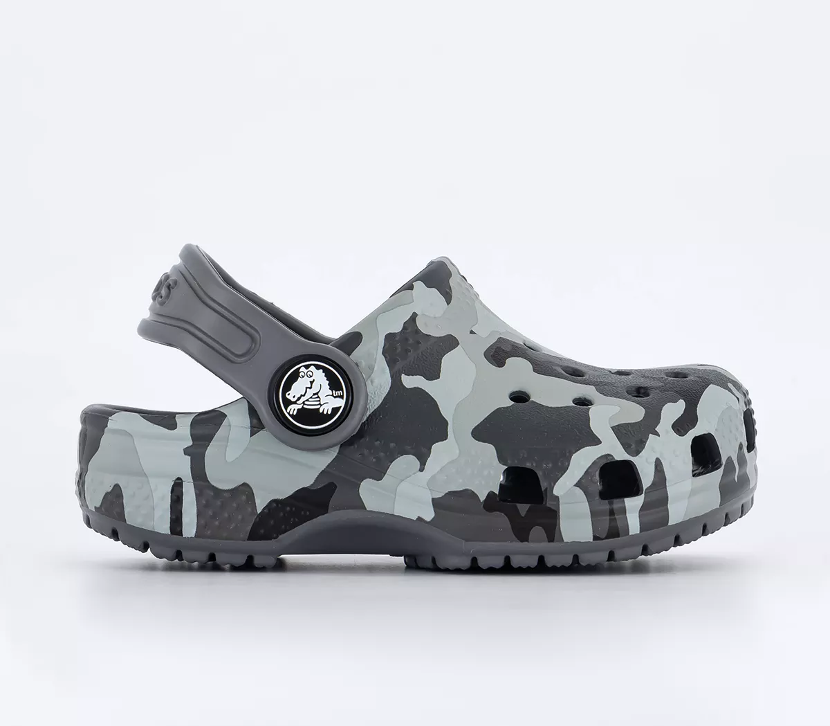 Crocs Classic Toddler Clogs Black Grey Camo