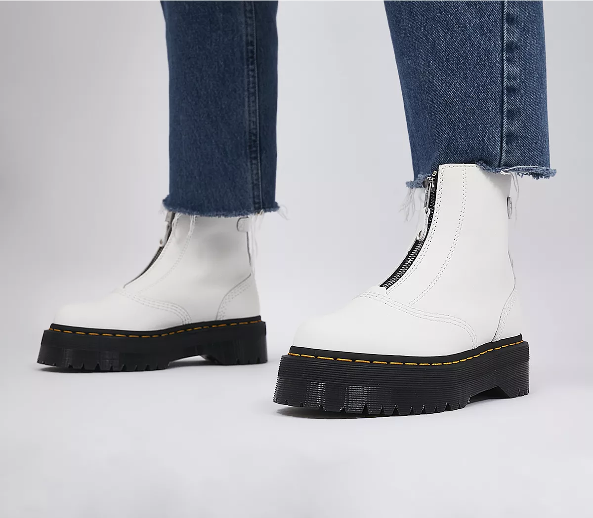 Dr. Martens Jetta Zip Front Boot White
