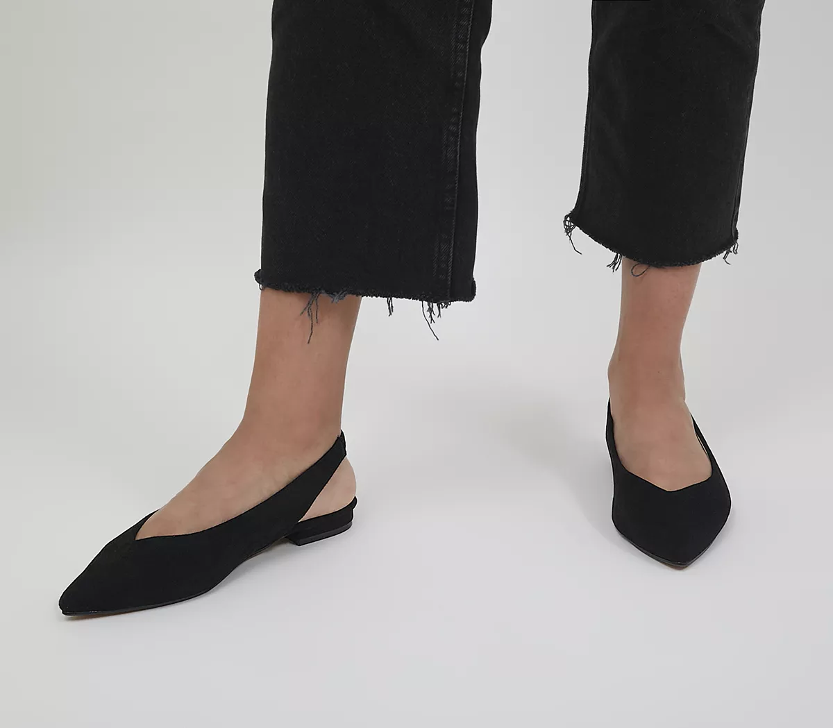 OFFICE Faroe Pointed Sling Back Ballet Flats Black