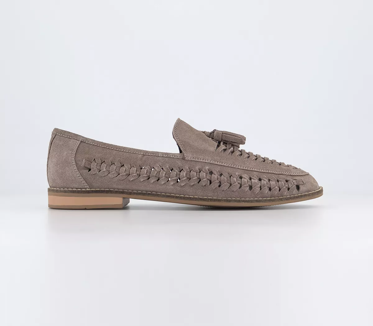 OFFICE Clapton 2 Tassel Woven Loafers Beige Suede
