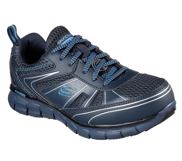 Skechers Women Work: Synergy - Algonac Alloy Toe Navy/Silver