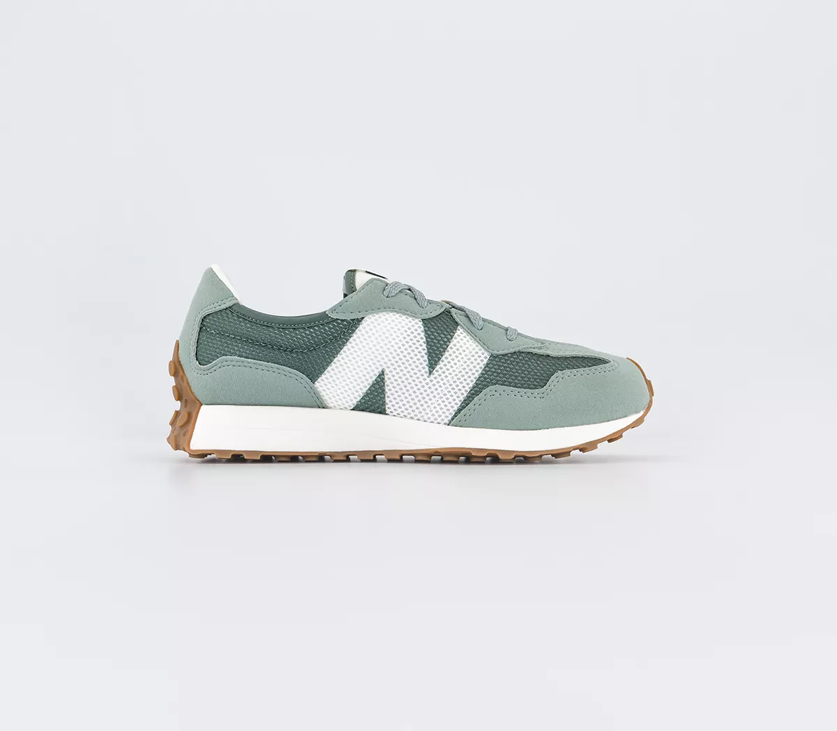 New Balance 327 Junior Trainers Dark Juniper Green Green White