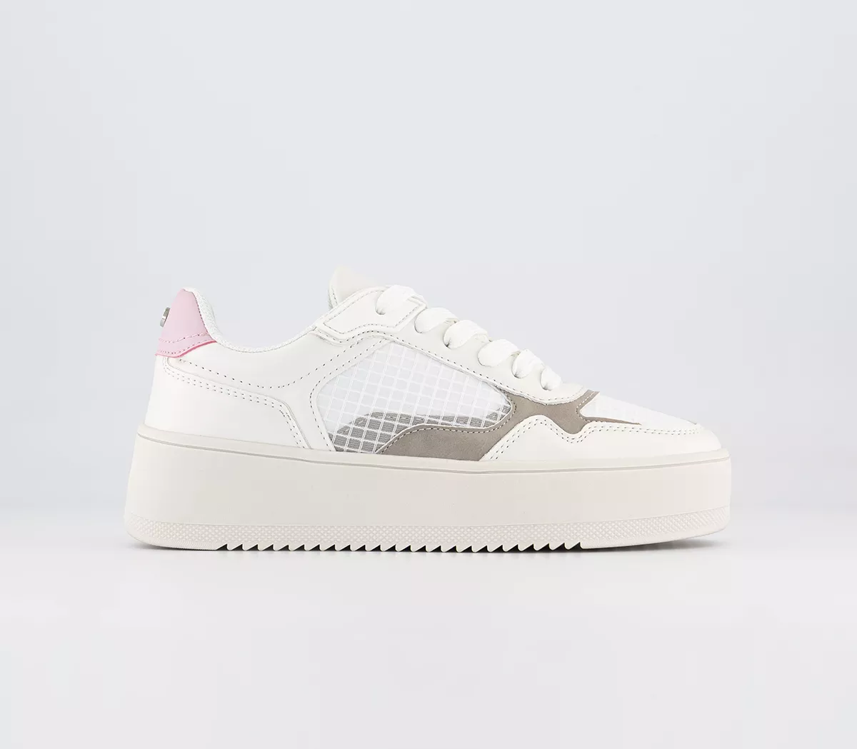 OFFICE Frequency Panel Mix Trainers White Grey Mix