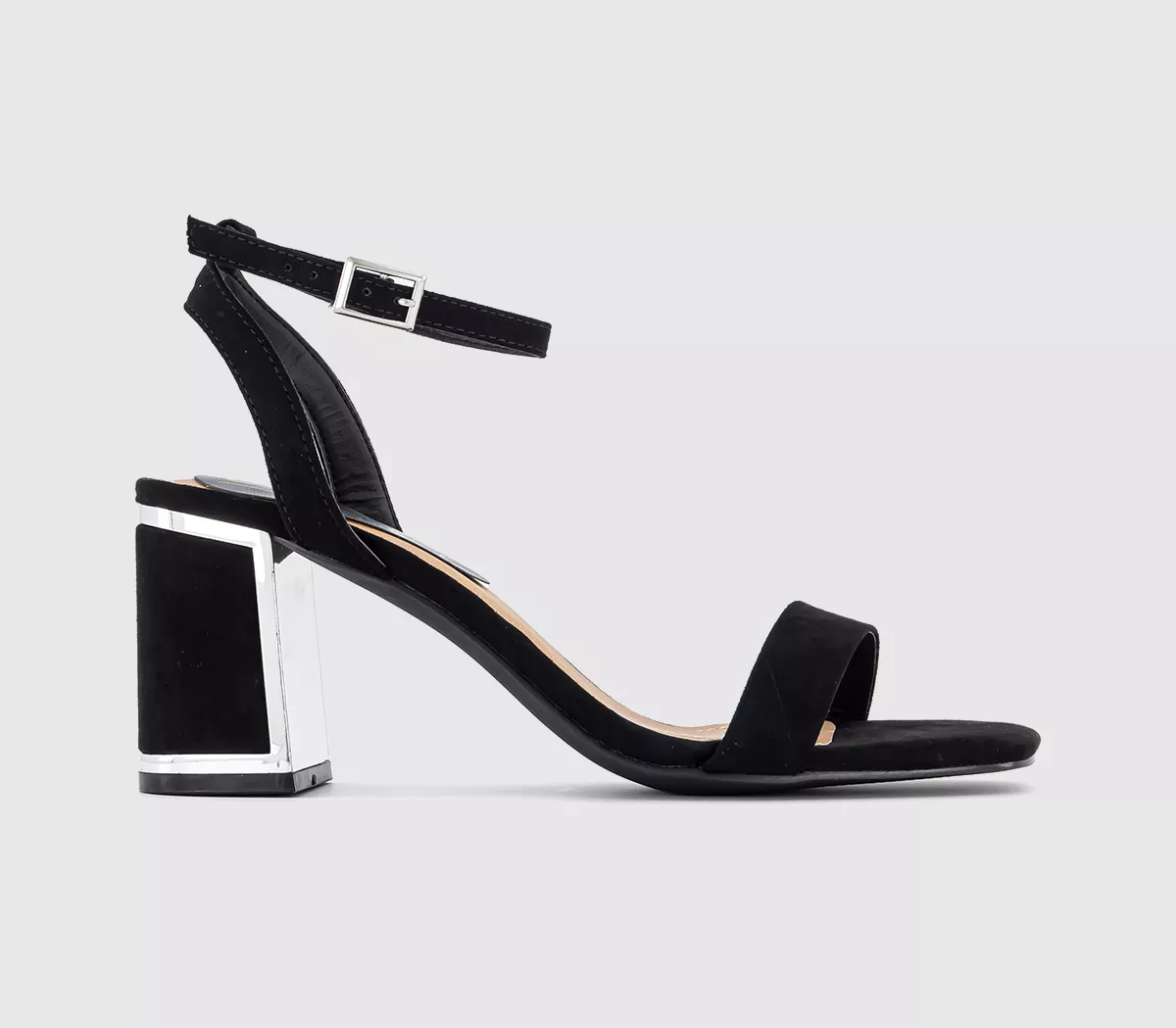 OFFICE Maze Heel Detail Two Part Sandals Black