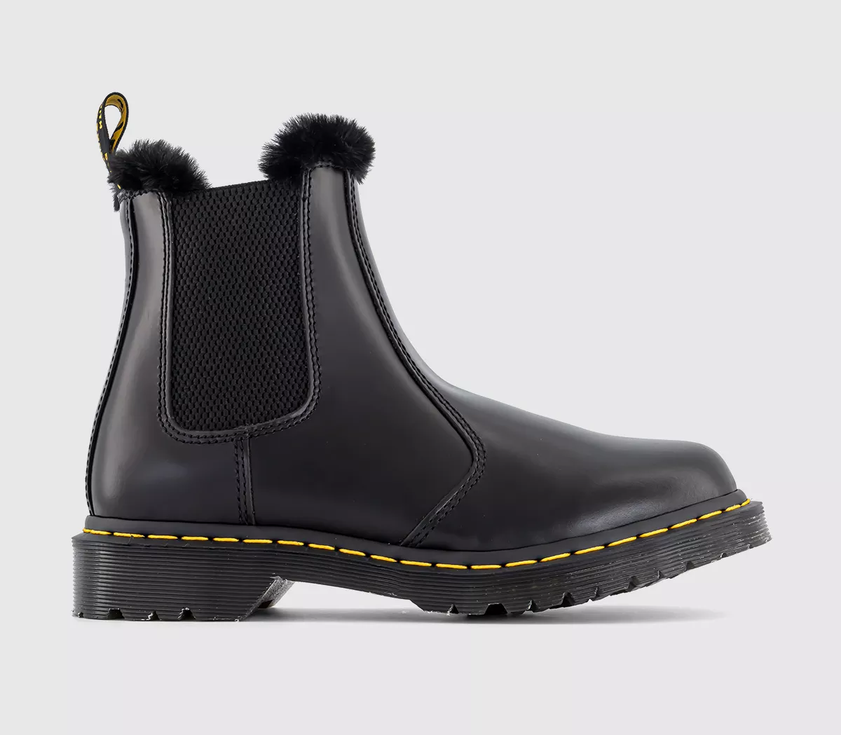 Dr. Martens 2976 Leonore Fur Lined Chelsea Boots Grey Atlas