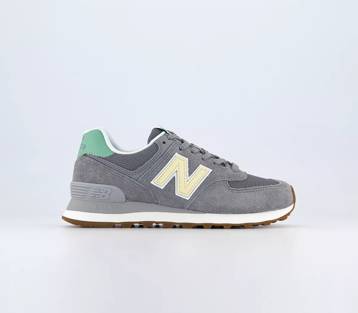 New Balance 574 Trainers  Slate Grey Green Offwhite Gum