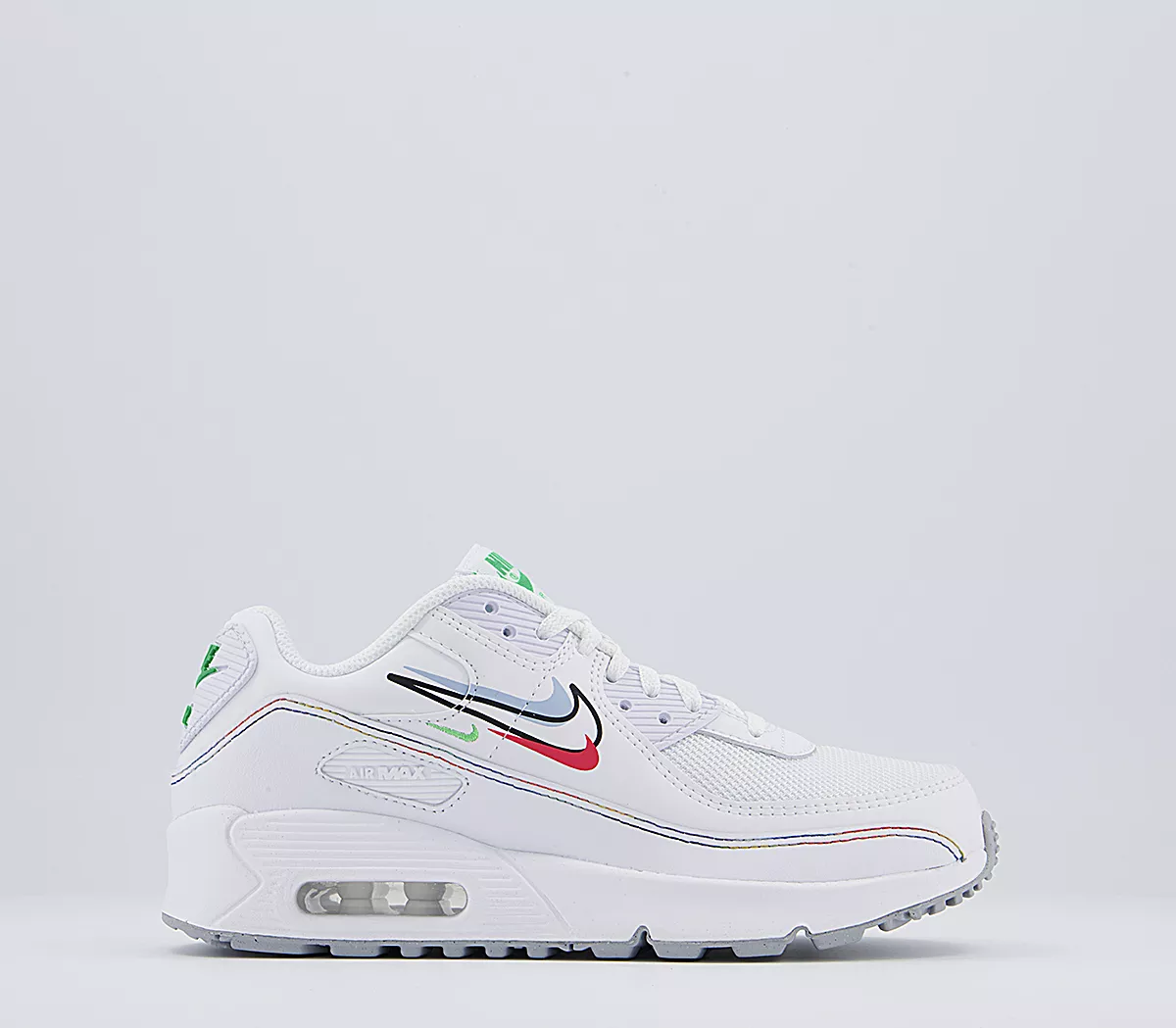 Nike Air Max 90 Gs Trainers White Green Spar Aluminum Black