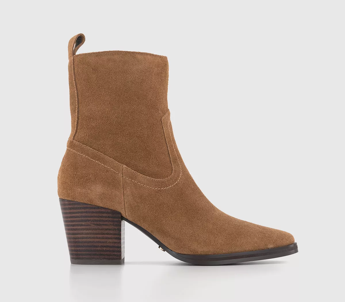 OFFICE Anika Western Ankle Boots Tan Suede