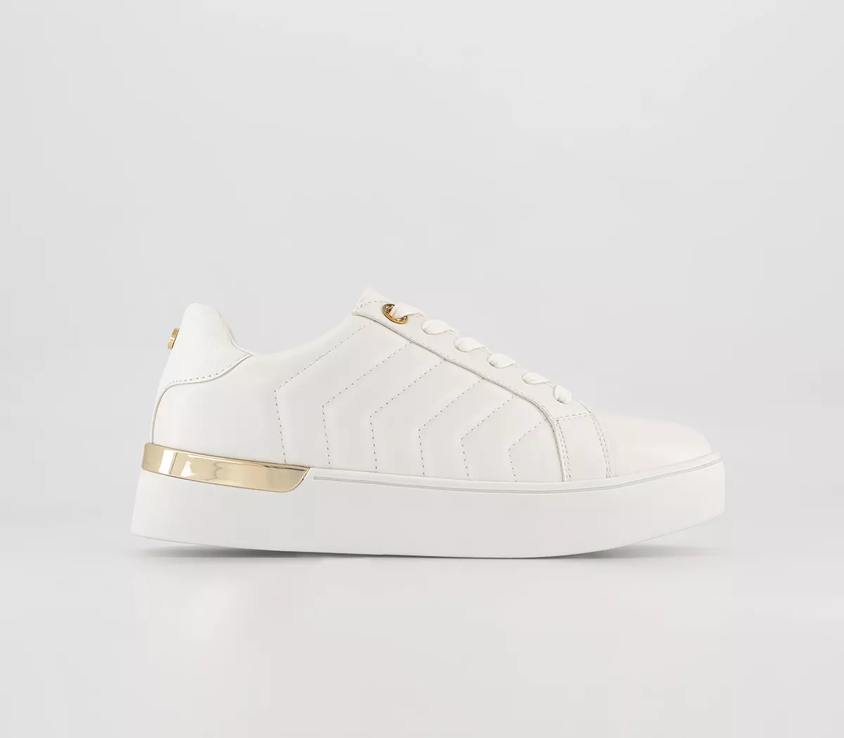 OFFICE Fair Play Quilted Heel Clip Trainers White
