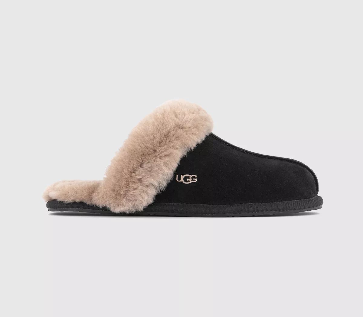 UGG Scuffette II Metal Logo Slippers Black Fawn