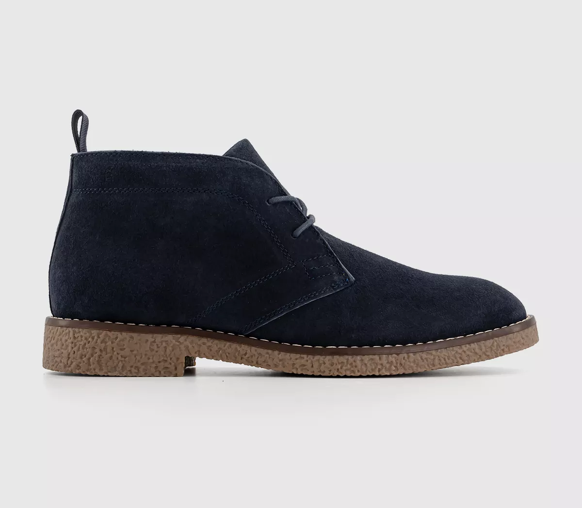 OFFICE Byron Crepe Look Chukka Boots Navy Suede