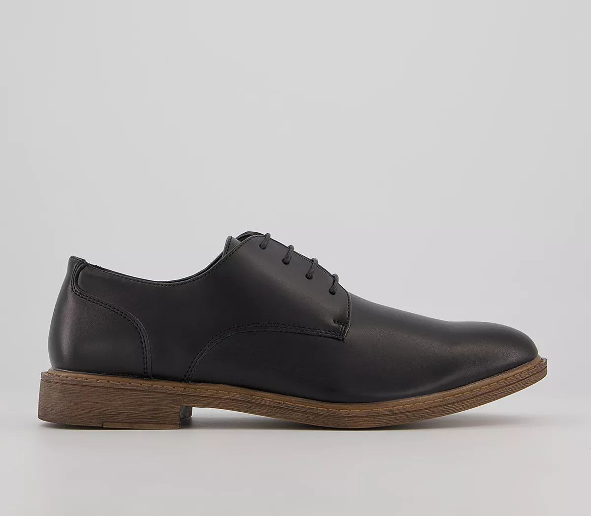 OFFICE Curton Smart Casual Derby Shoes Black Leather