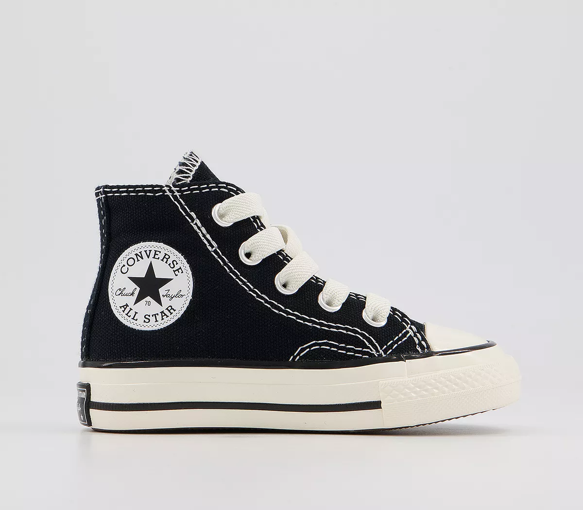 Converse Chuck 70s Hi Infant Trainers Black White Egret