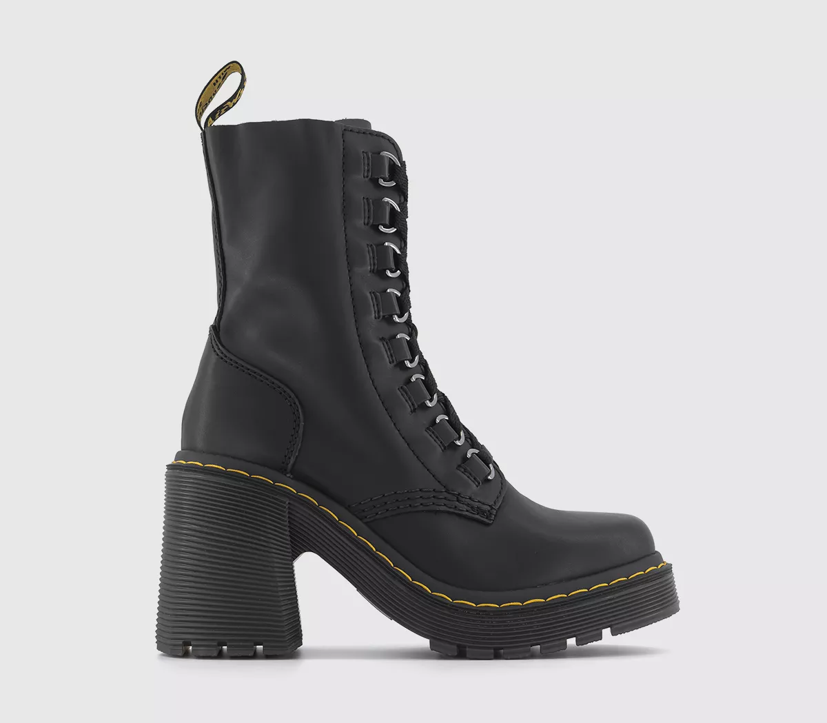 Dr. Martens Chesney Heeled Lace Boots Black Sendal