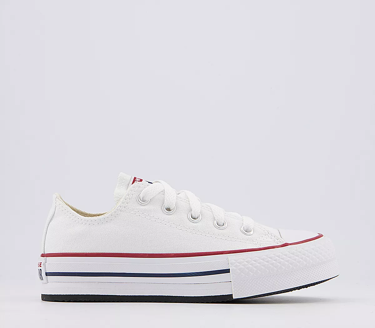 Converse All Star Eva Lift Low Platform Youth Trainers White Garnet Midnight Navy