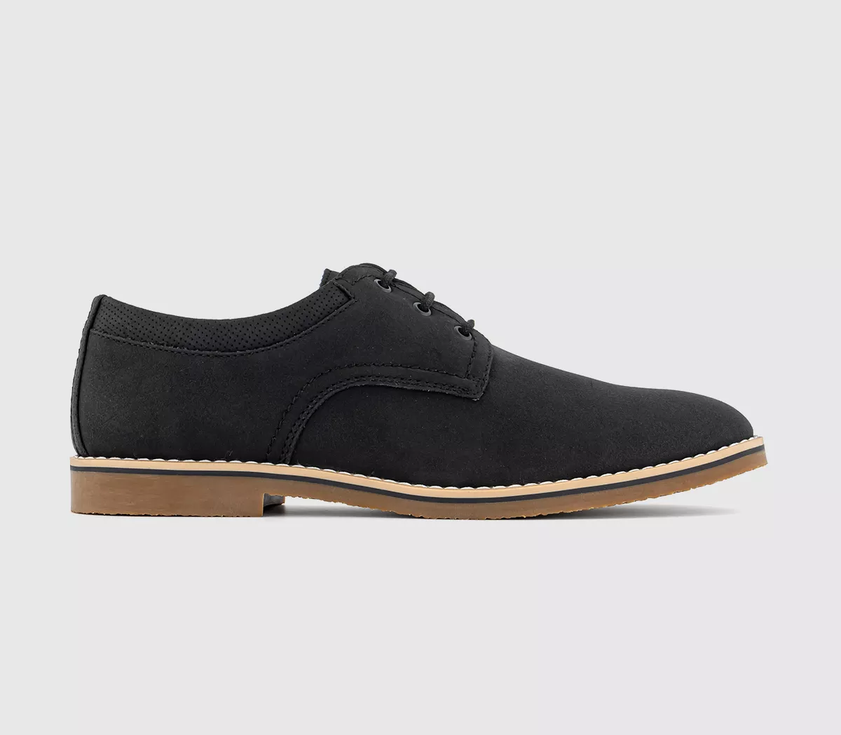 OFFICE Chaldon Perf Collar Derby Shoes Black